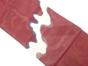 絽紗　道長取り模様織り出し　名古屋帯